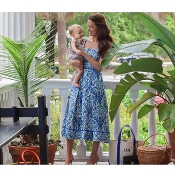 Tory Burch Dresses & Skirts - Tory Burch Ramona Fit & Flare Dress Floral Blue Silk Blend celeb Runway 12 $450